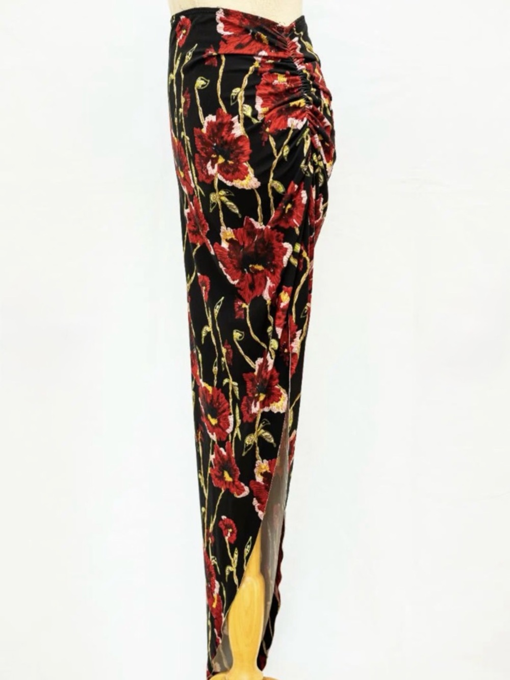 (New) Norma Kamali Floral Off-Shoulder Top and Side Slit Skirt Set - Picture 5 of 8
